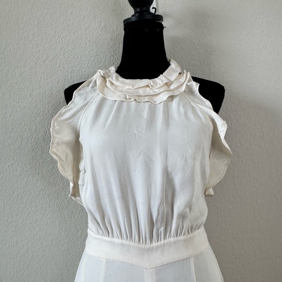 Diane von Furstenberg DVF Blithe Womens 100% Silk Halter Jumpsuit Sz 2 Old Money - Picture 11 of 11